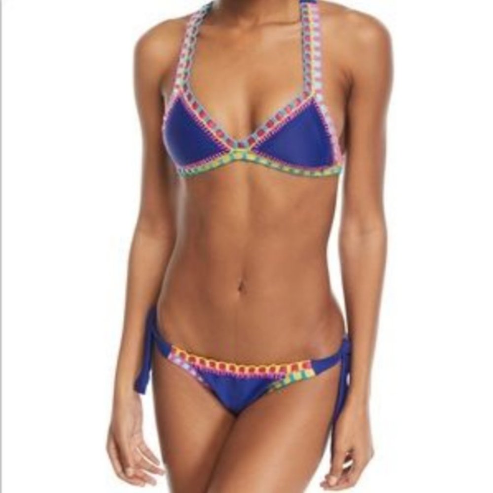 Blue Multicolor Bikini Bottom - image 3